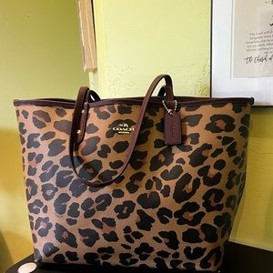 Coach Reversible Leopard Tote
